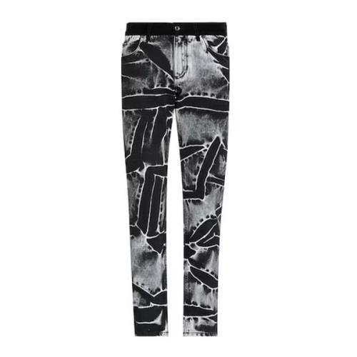 Zwarte Katoenen Jeans met Fluweel Detail Dolce & Gabbana , Black , Her...