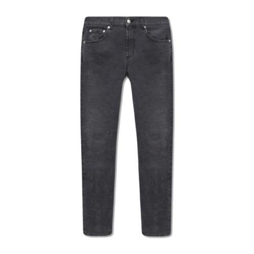 Jeans met geborduurd logo voor heren Alexander McQueen , Black , Heren