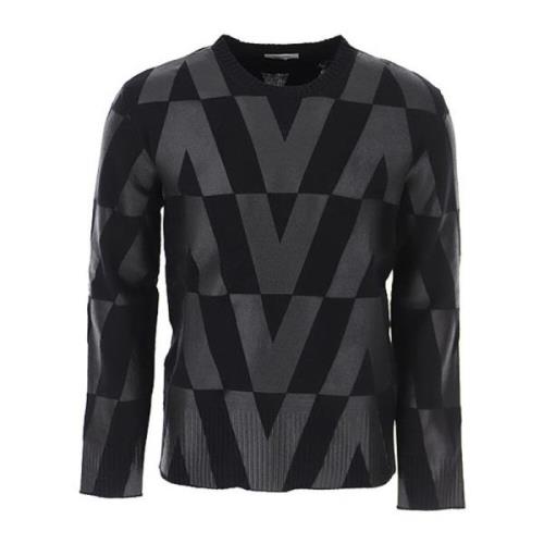 Comfortabele Zwarte Wollen Sweatshirt Valentino , Black , Heren