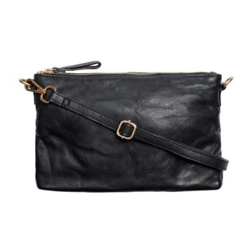 Zwarte Leren Crossbody Clutch Btfcph , Black , Dames