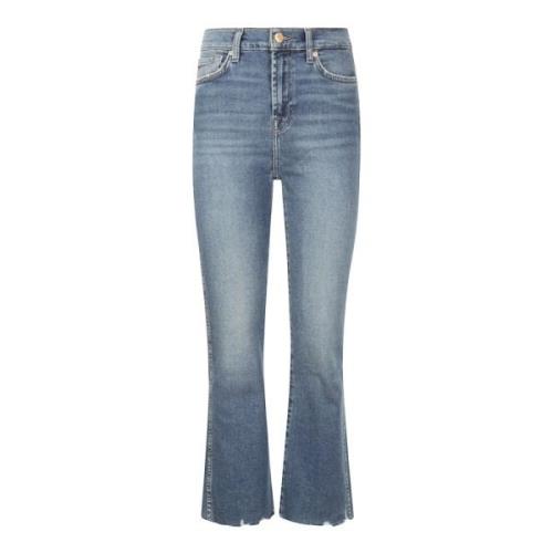 Hoge Taille Slim Kick Jeans 7 For All Mankind , Blue , Dames
