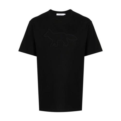 Zwart & Grijs Katoenen T-Shirt Maison Kitsuné , Black , Heren