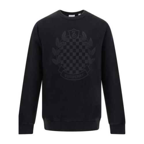 Zwarte Katoenen Sweatshirt met Lange Mouwen Burberry , Black , Heren