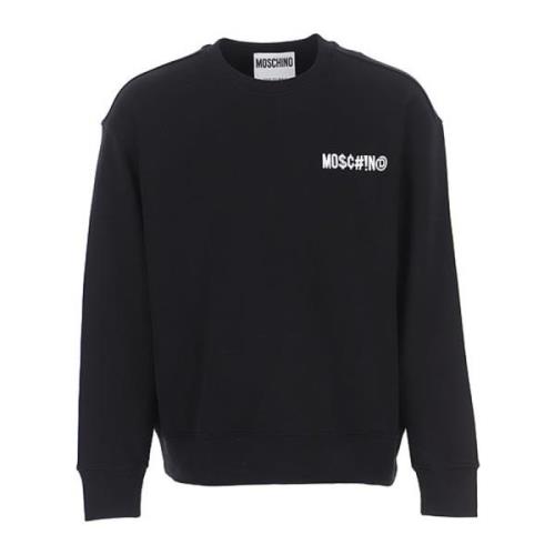 Zwarte Logo Sweatshirt voor Heren Moschino , Black , Heren