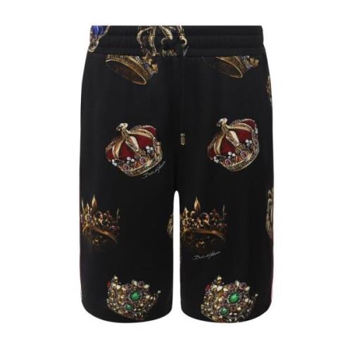 Zwarte Logo Track Shorts voor Heren Dolce & Gabbana , Black , Heren