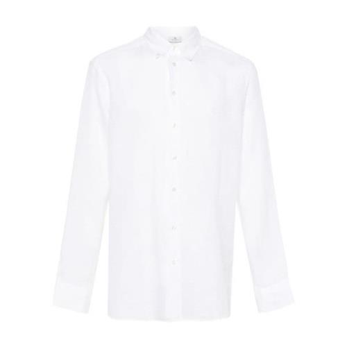 Witte Linnen Pegaso Geborduurde Overhemd Etro , White , Heren