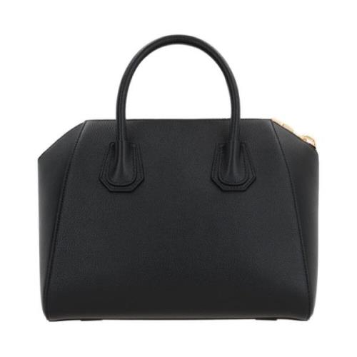 Zwarte Leren Tas met Gouden Details Givenchy , Black , Dames