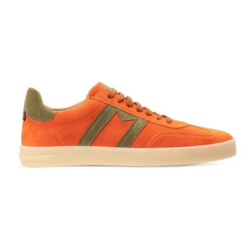 Iconische Oranje Suede Sneaker Moreschi , Orange , Heren