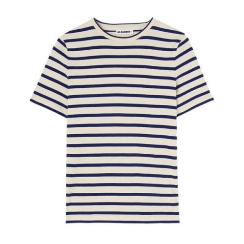 Gestreept Crème Wit/Marineblauw T-Shirt Jil Sander , Multicolor , Dame...