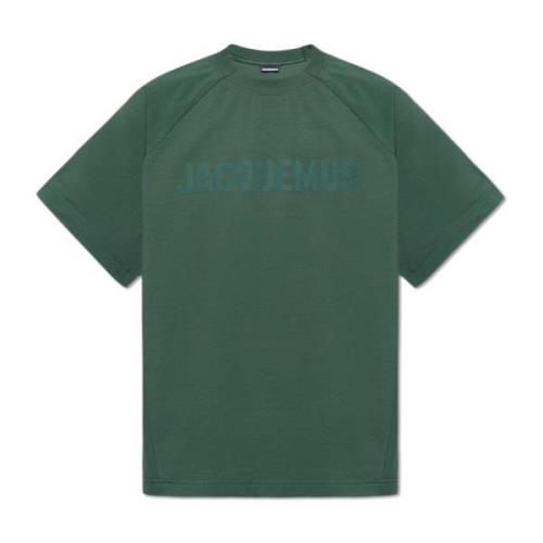 Typo T-shirt met logo Jacquemus , Green , Heren