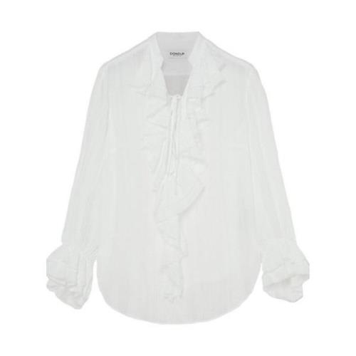Dameskleding Shirts Wit Ss23 Dondup , White , Dames