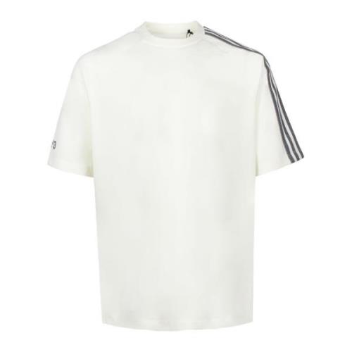 Closure Jersey T-shirt met 3-Stripes Logo Y-3 , White , Heren