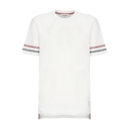 Blauw Gestreept Ronde Hals T-Shirt Thom Browne , Blue , Heren