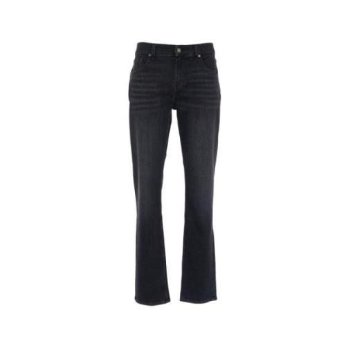 Slim Fit Jeans met Logo Details 7 For All Mankind , Black , Heren