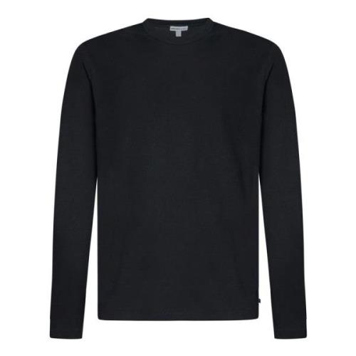 Houtskool Langarm T-shirt James Perse , Black , Heren