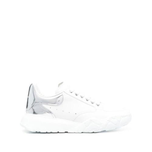 Witte Court Leren Sneakers Alexander McQueen , White , Heren