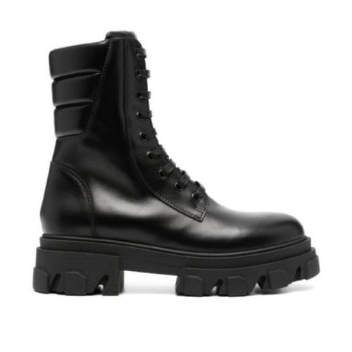 Leren Veterschoenen Gia Borghini , Black , Dames