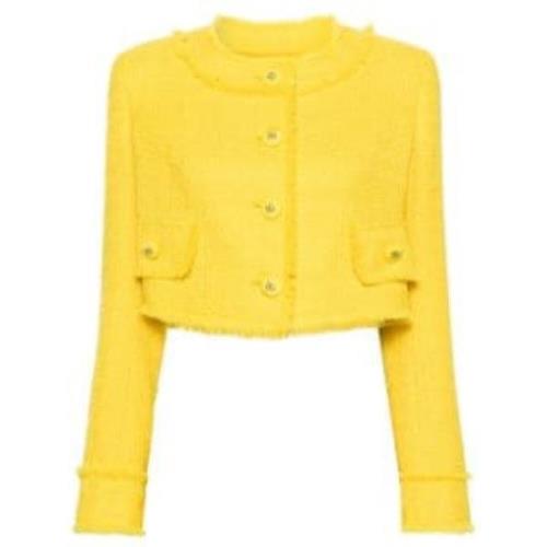 Tweed Crop Blazer Dolce & Gabbana , Yellow , Dames