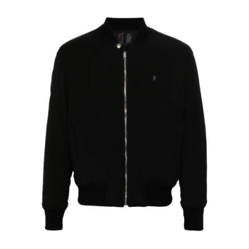 Zwarte wollen jas met 4G-logo print Givenchy , Black , Heren