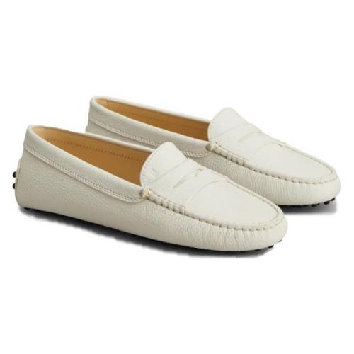 Mocassins van korrelig leer Tod's , White , Dames