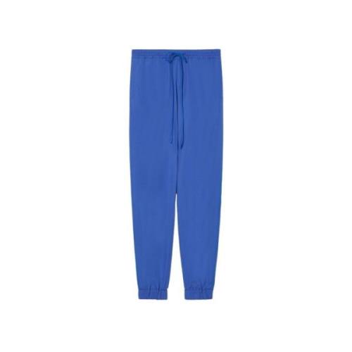 Poplin Track Pants Sportmax , Blue , Dames