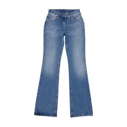 Flared Jeans Off White , Blue , Dames