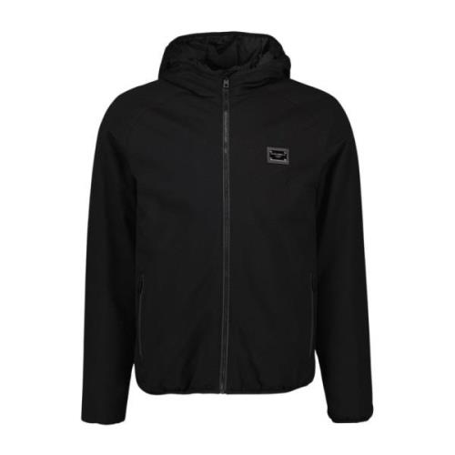 Logo Plaque Windbreaker Dolce & Gabbana , Black , Heren