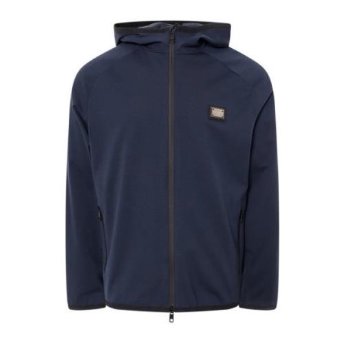 Katoenen blend hoodie jas Dolce & Gabbana , Blue , Heren