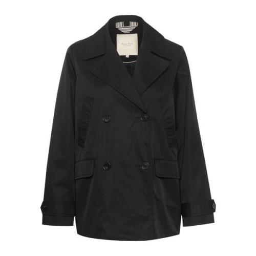 Zwarte jas met lange mouwen en knoopsluiting Part Two , Black , Dames