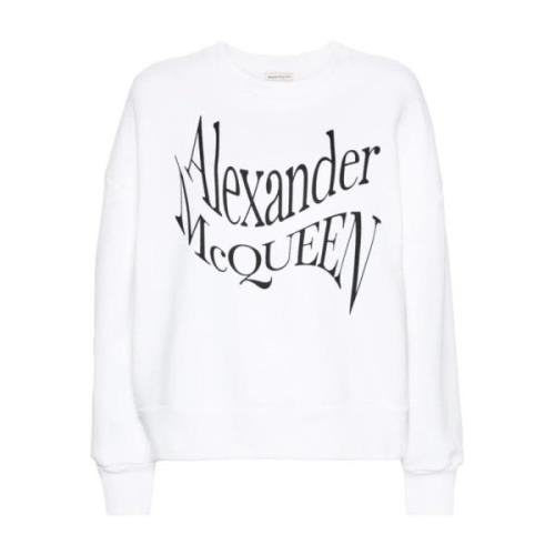 Witte Crewneck Sweatshirt met Logo Print Alexander McQueen , White , D...