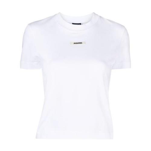 Witte T-shirts en Polos met Logo Patch Jacquemus , White , Dames