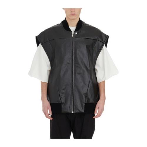 Denim Gewatteerd Jumbo Flight Vest Rick Owens , Black , Heren