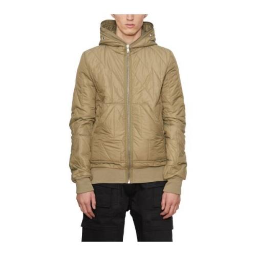 Gewatteerde Bomberjas met Capuchon Rick Owens , Green , Heren