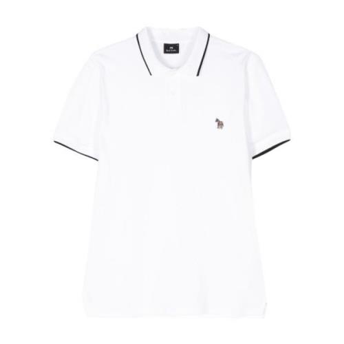 Witte Zebra Polo Shirt PS By Paul Smith , White , Heren