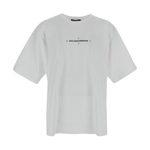 Katoenen Logo T-Shirt Dolce & Gabbana , White , Heren