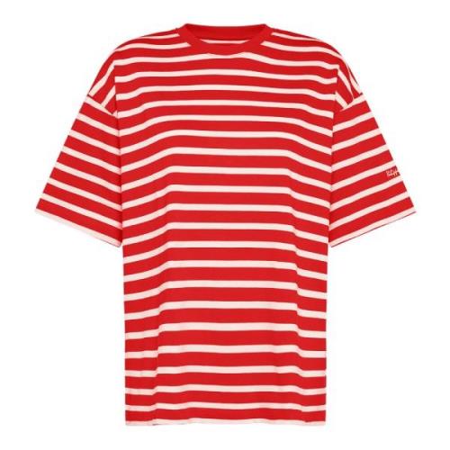 Gestreept Katoenen T-Shirt in Franse Stijl Philippe Model , Red , Dame...
