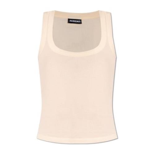 Ribbed sleeveless top Jacquemus , Beige , Dames