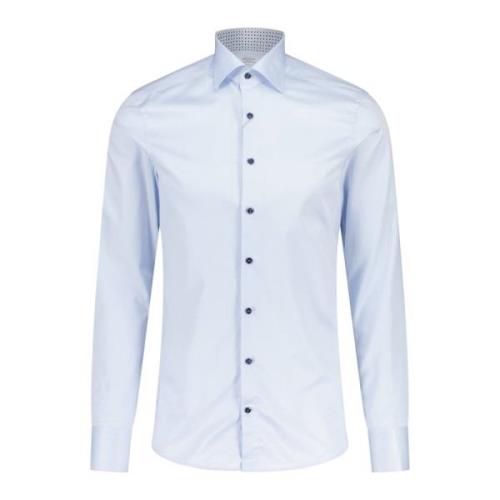 Slim-Fit Overhemd van Dubbel Katoen Stenströms , Blue , Heren