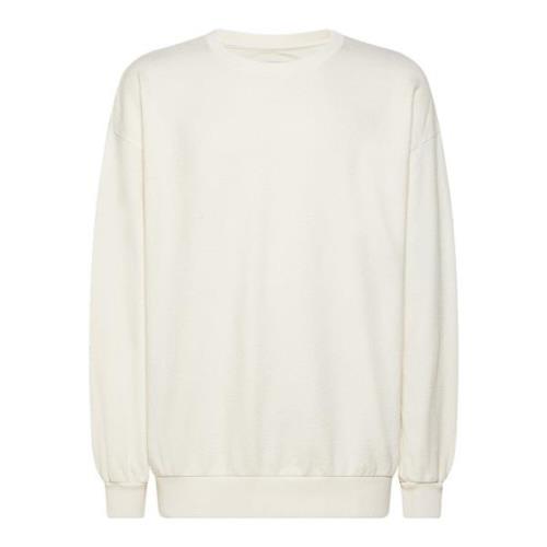 Leren Crew Neck Sweatshirt, Ecru Philippe Model , White , Heren