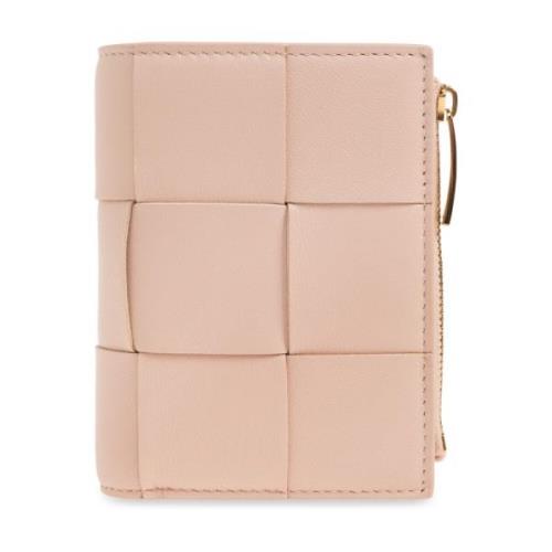 Leren portemonnee Bottega Veneta , Pink , Dames