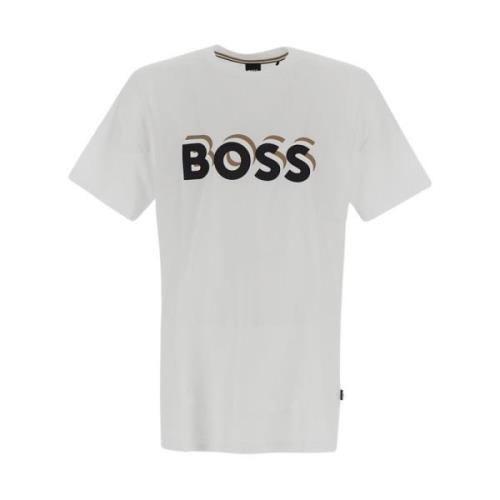 Katoenen Boss Logo T-shirt Hugo Boss , White , Heren