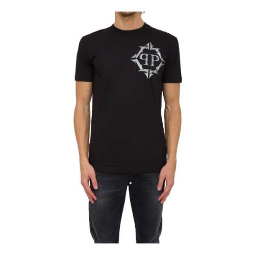 Zwart Ronde Hals T-Shirt Philipp Plein , Black , Heren