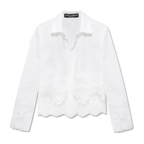 Geknipt shirt Dolce & Gabbana , White , Dames