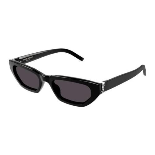 Stijlvolle Cat-Eye Zonnebril met YSL-logo Saint Laurent , Black , Dame...