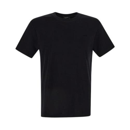 Klassiek katoenen T-shirt A.p.c. , Black , Heren