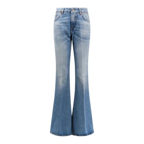 Flared Jeans met Gebruikt Effect Haikure , Blue , Dames