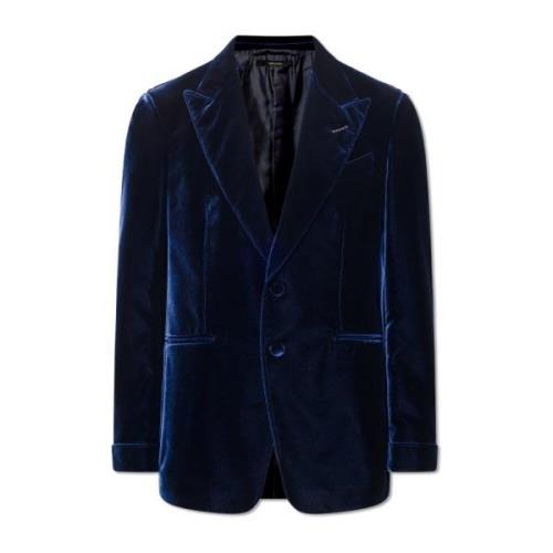 Fluwelen blazer Tom Ford , Blue , Heren