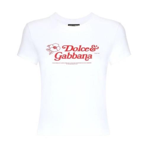 Logo Wit T-shirt van DG Dolce & Gabbana , White , Dames