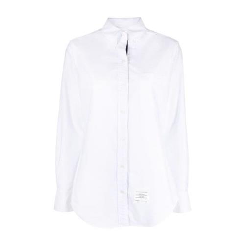 Witte Button-Down Oxford Overhemd Thom Browne , White , Dames