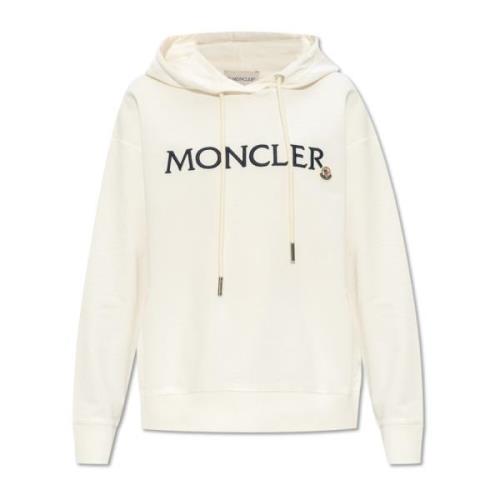 Hoodie met logo Moncler , White , Dames